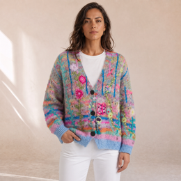 Krystal - Cardigan Donna Con Ricami Floreali, foto principale