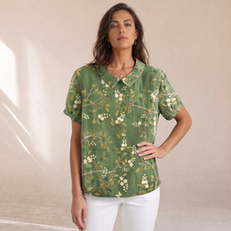 Annie - Camicetta Casual Con Ricamo Floreale, dettaglio 3