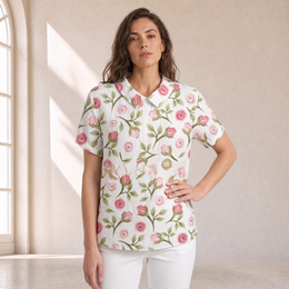 Annie - Camicetta Casual Con Ricamo Floreale, dettaglio 7