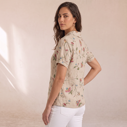 Annie - Camicetta Casual Con Ricamo Floreale, dettaglio 6