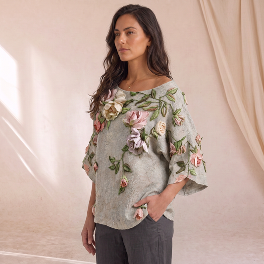 Patty - Blusa Floreale Dal Taglio Morbido, dettaglio 2