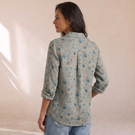 Jill - Camicia Donna Estiva Oversize Floreale, dettaglio 2