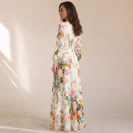 Jana - Vestito Lungo Elegante Floreale, dettaglio 2
