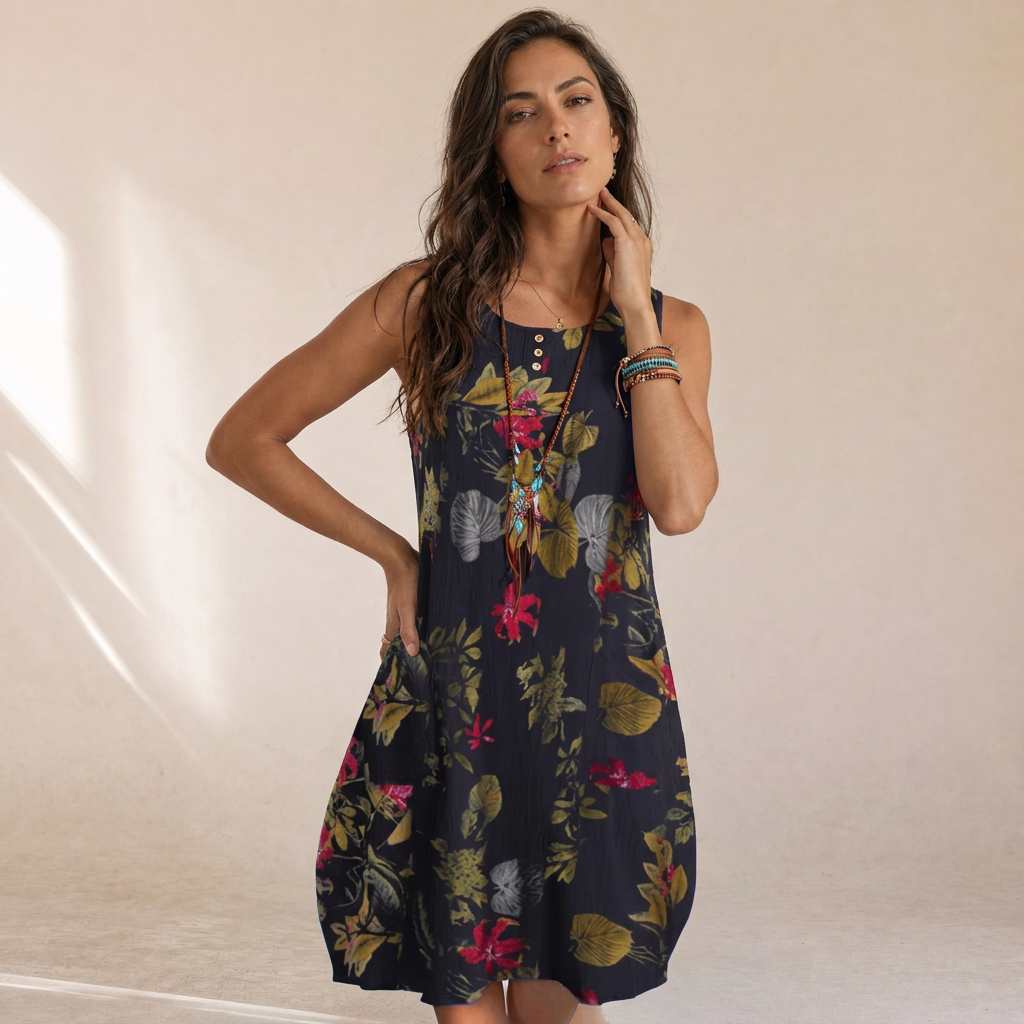 Bianca - Abito Vintage Fioritura Libera