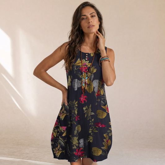 Bianca - Abito Vintage Fioritura Libera