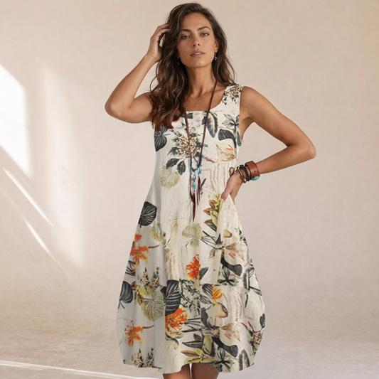 Bianca - Abito Vintage Fioritura Libera