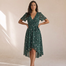 Valentina - Vestito Midi Floreale A Portafoglio