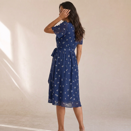 Valentina - Vestito Midi Floreale A Portafoglio