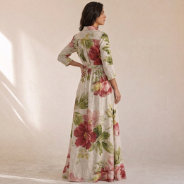 Alessia - Vestito Floreale Con Bottoni Frontali
