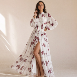 Serena - Abito Maxi Floreale Acquerello