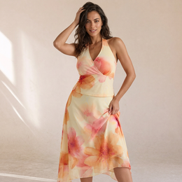 Valentina - Gonna Maxi In Pizzo Con Stampa Floreale