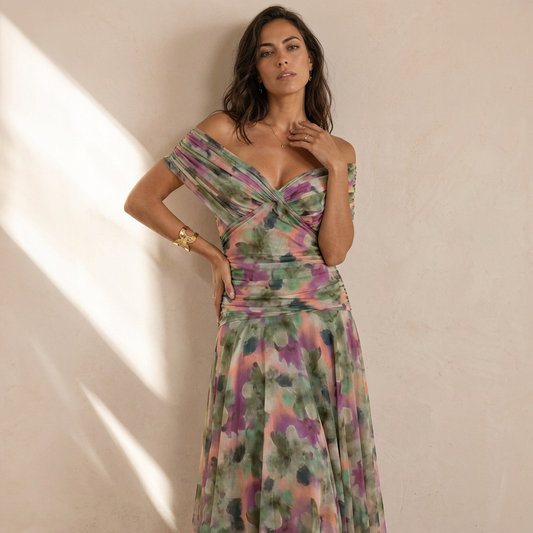 Catriona - Abito Maxi Plissettato Floreale