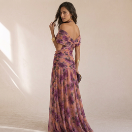 Catriona - Abito Maxi Plissettato Floreale