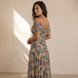 Catriona - Abito Maxi Plissettato Floreale